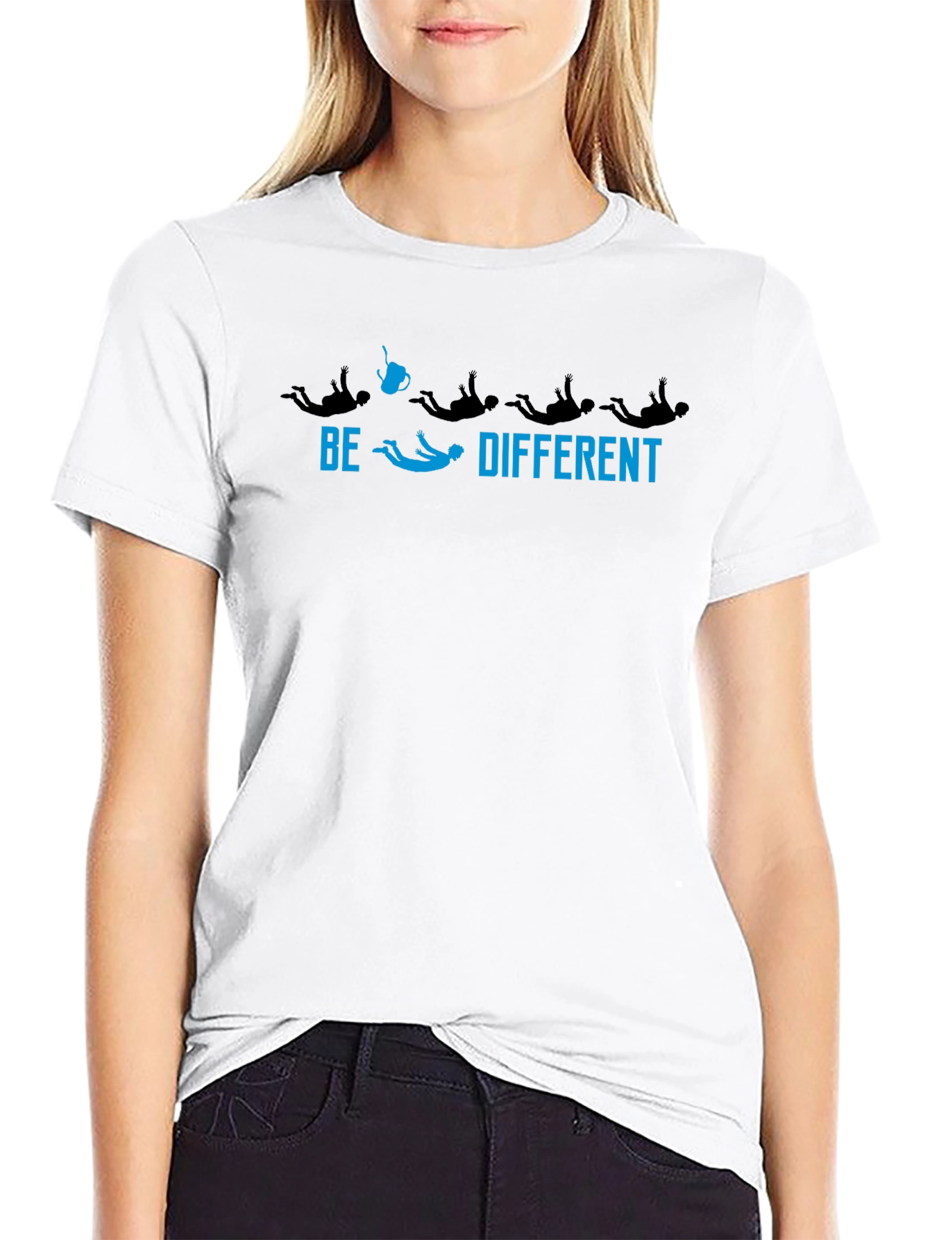 Be Different Skydiving Graphic Tee - Black