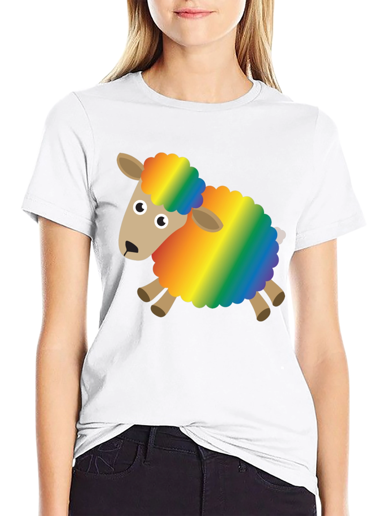 Rainbow Sheep Graphic Tee - Fun & Unique Design