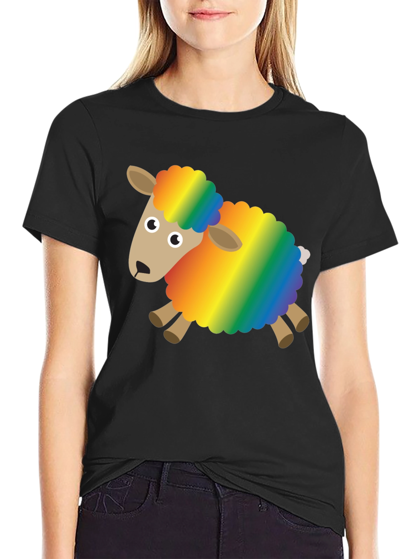 Rainbow Sheep Graphic Tee - Fun & Unique Design