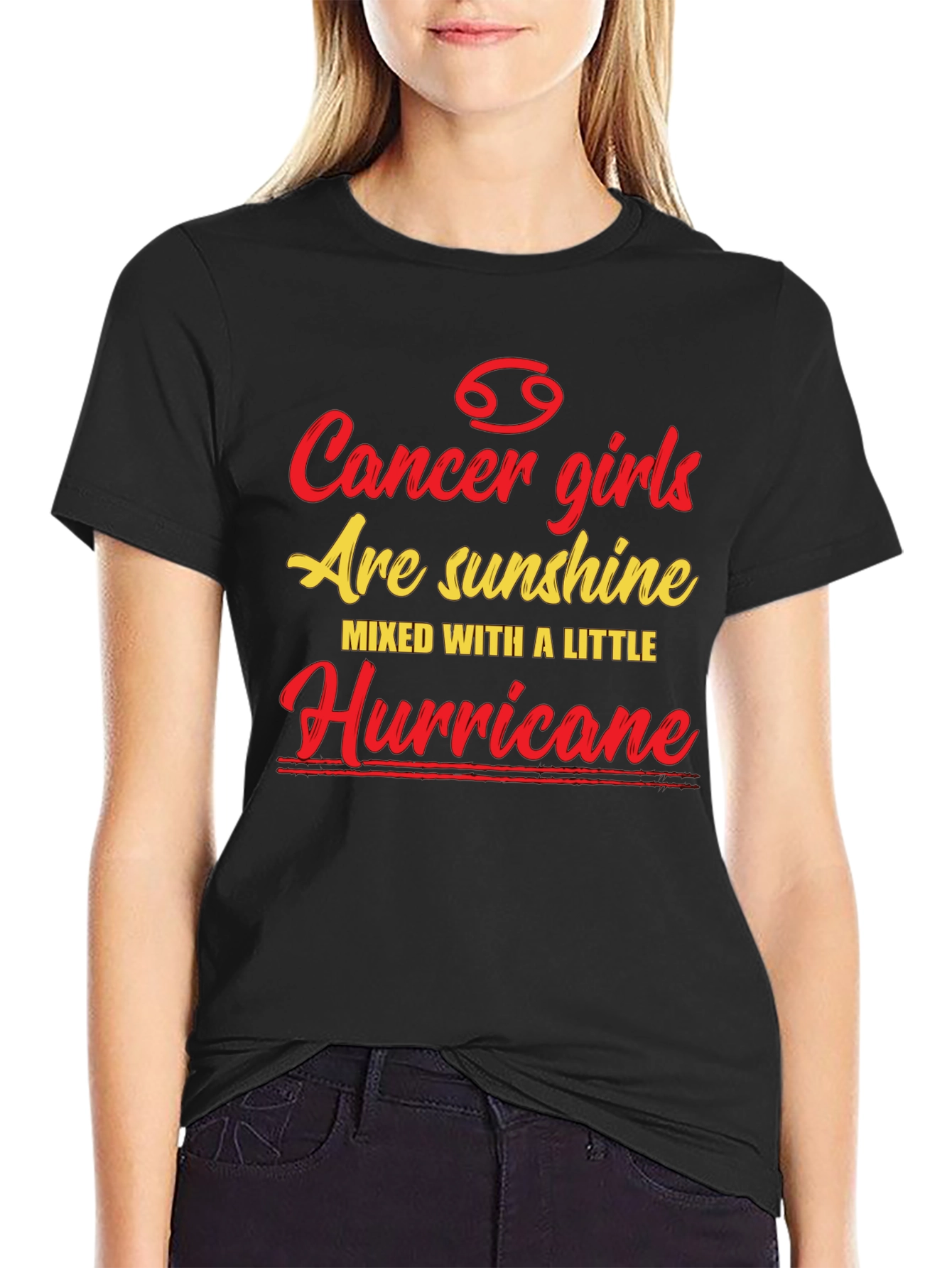 Cancer Girl T-Shirt - Sunshine & Hurricane Zodiac Tee
