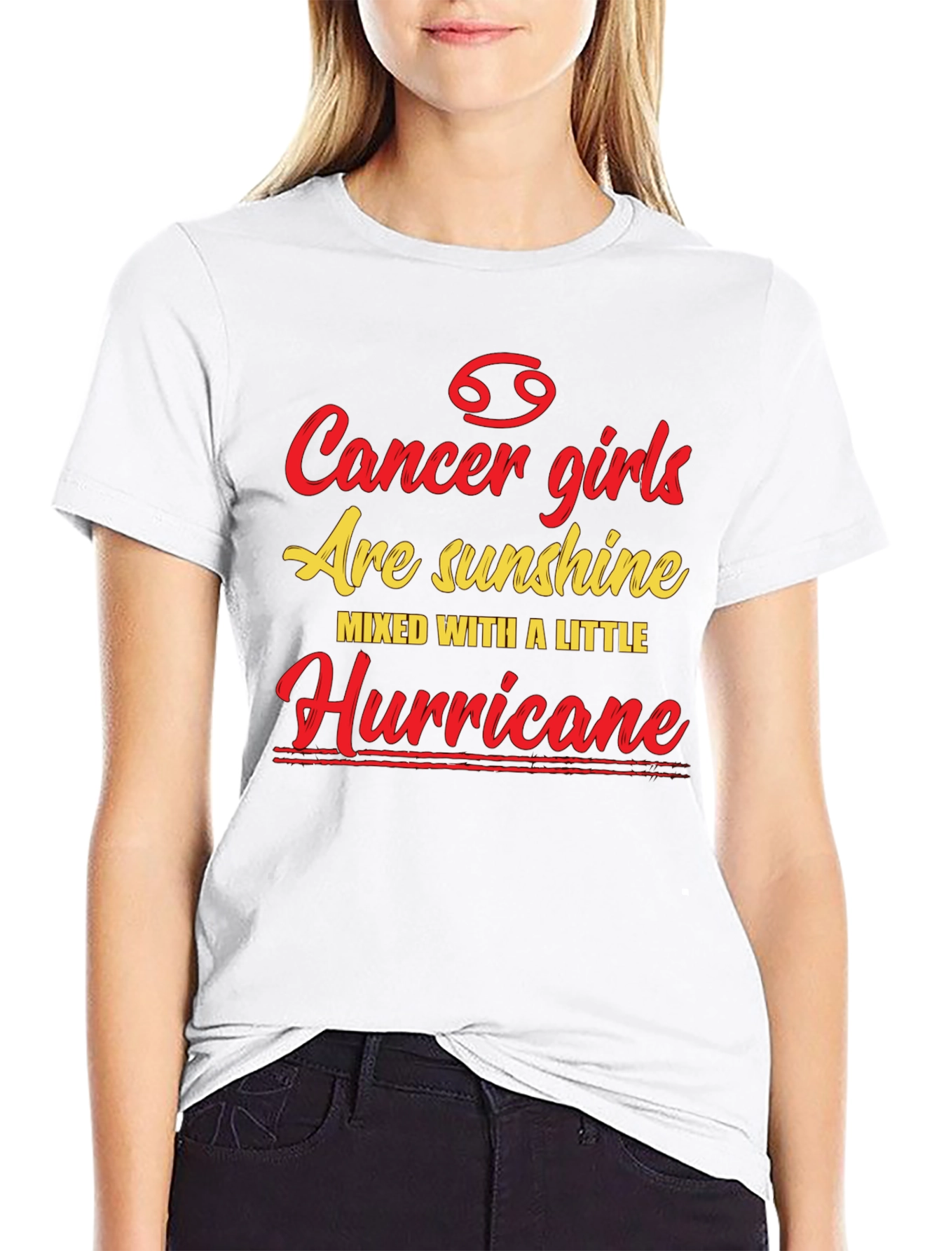 Cancer Girl T-Shirt - Sunshine & Hurricane Zodiac Tee