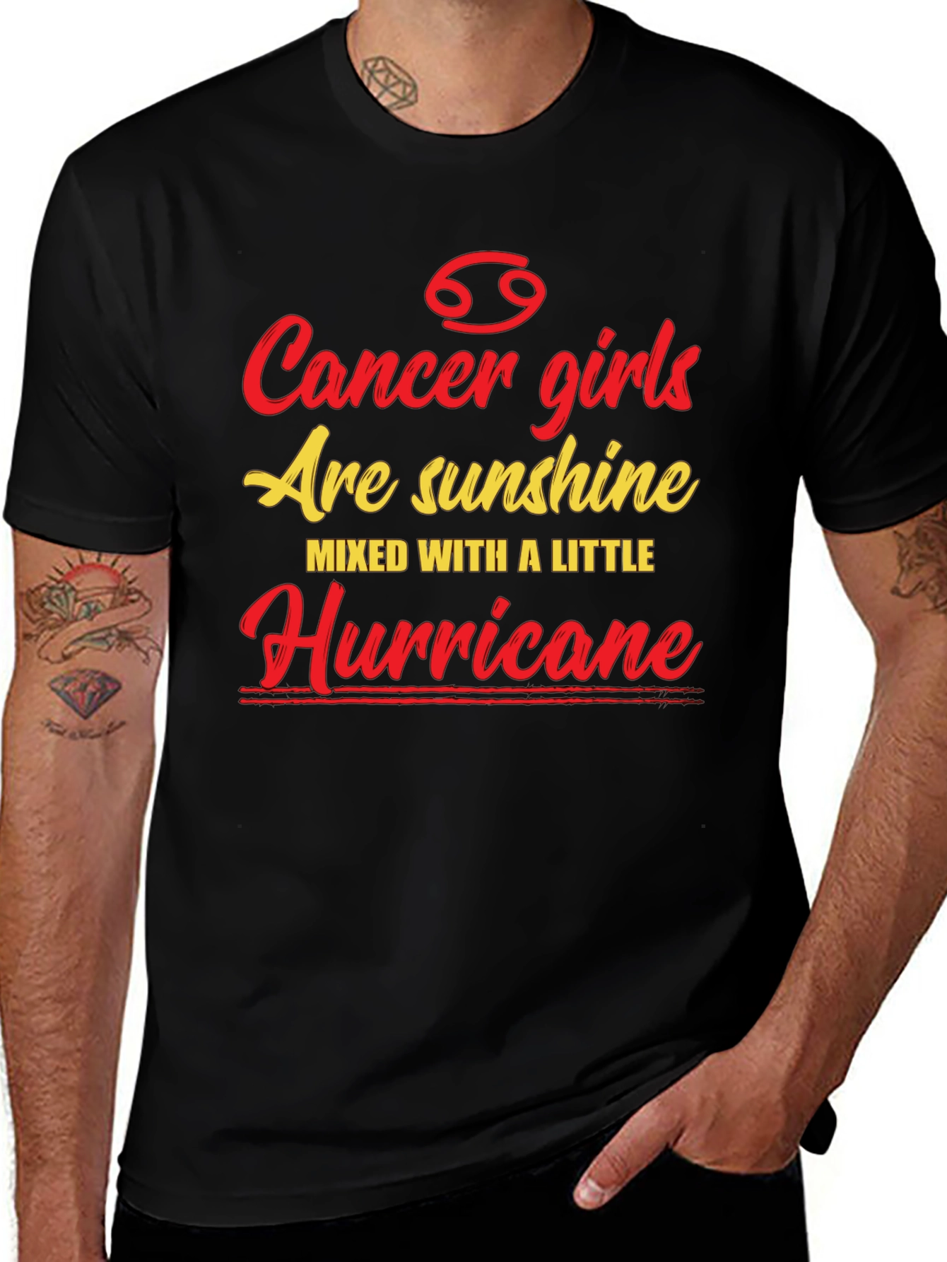 Cancer Girl T-Shirt - Sunshine & Hurricane Zodiac Tee