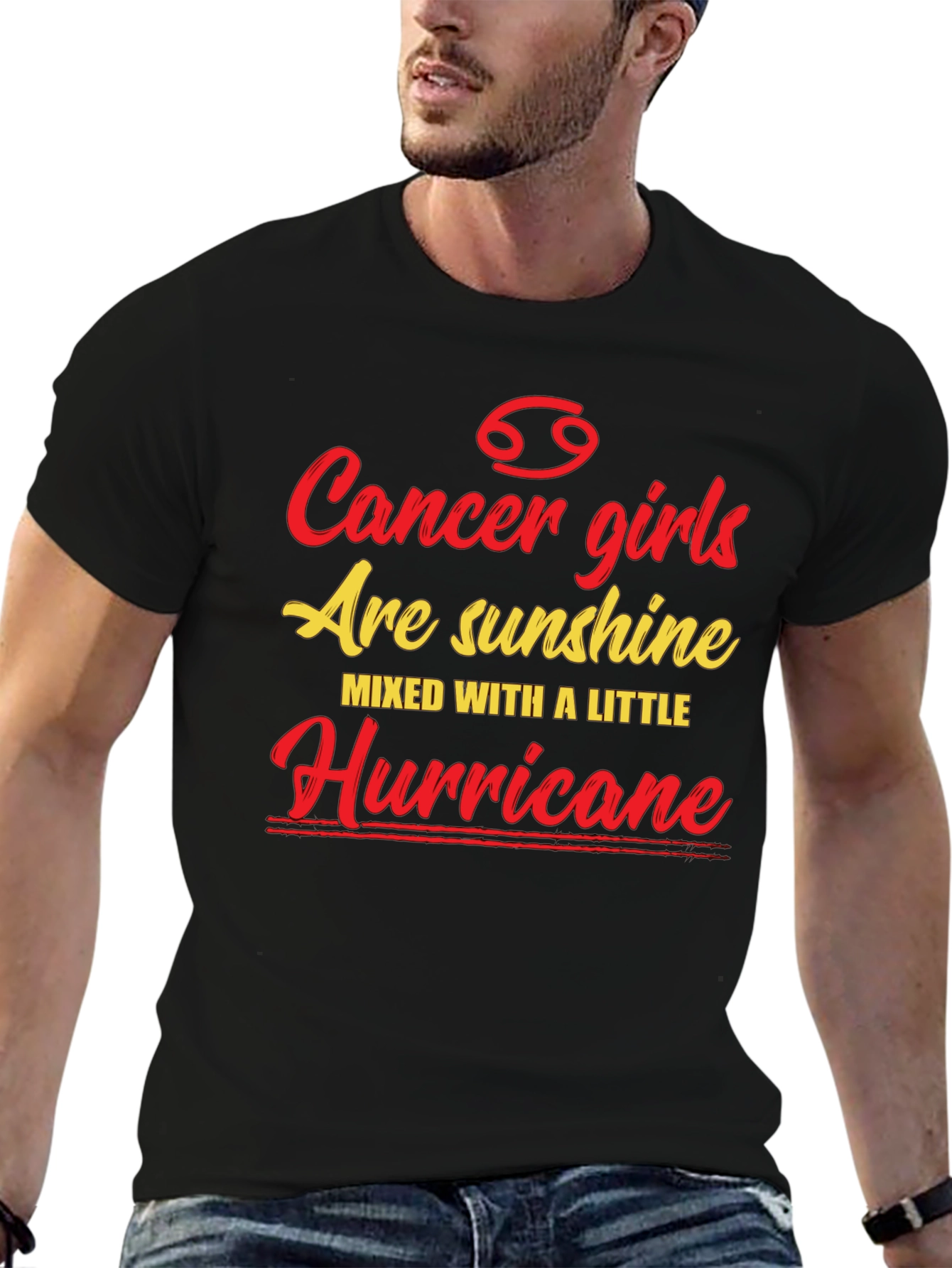 Cancer Girl T-Shirt - Sunshine & Hurricane Zodiac Tee
