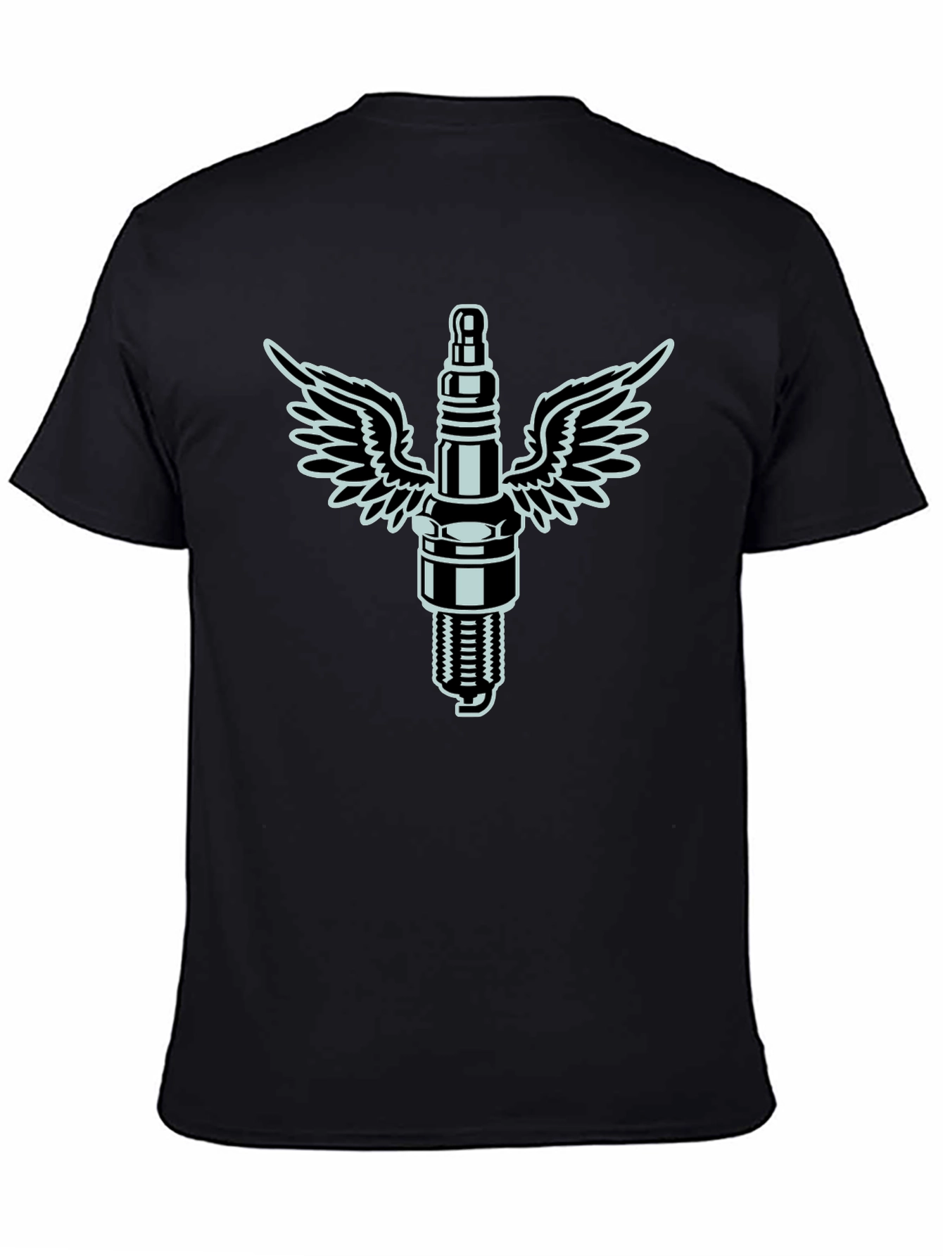 Spark Plug Wings Graphic T-Shirt - Cool Automotive Design