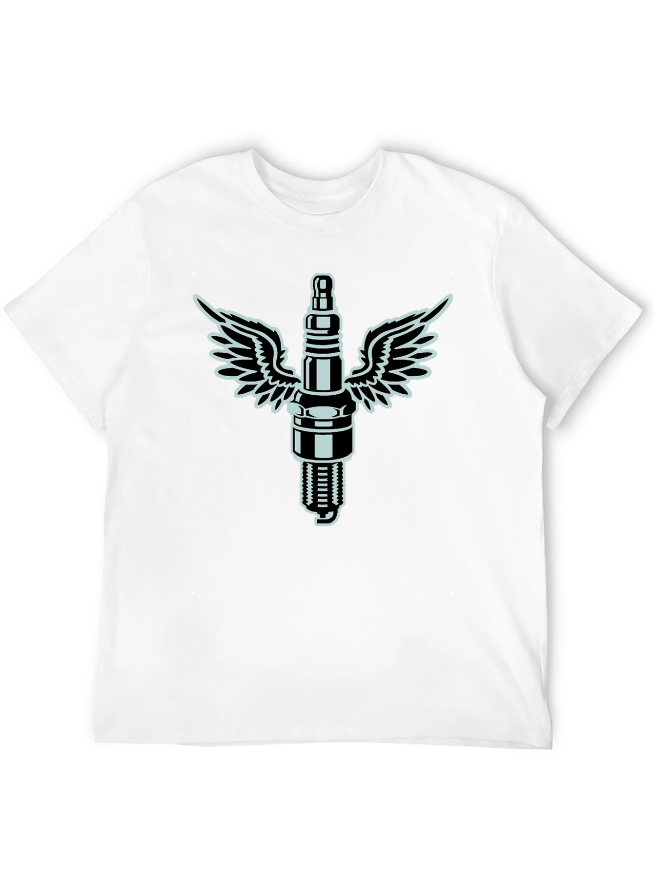 Spark Plug Wings Graphic T-Shirt - Cool Automotive Design