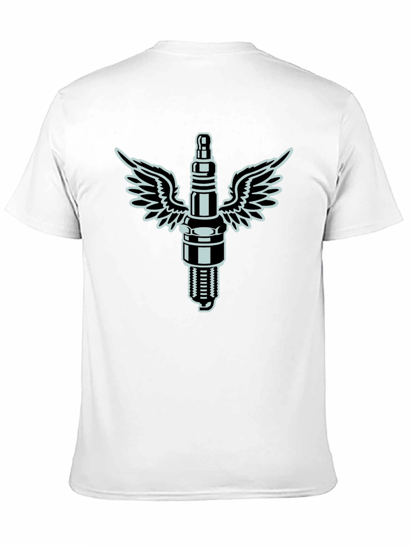 Spark Plug Wings Graphic T-Shirt - Cool Automotive Design