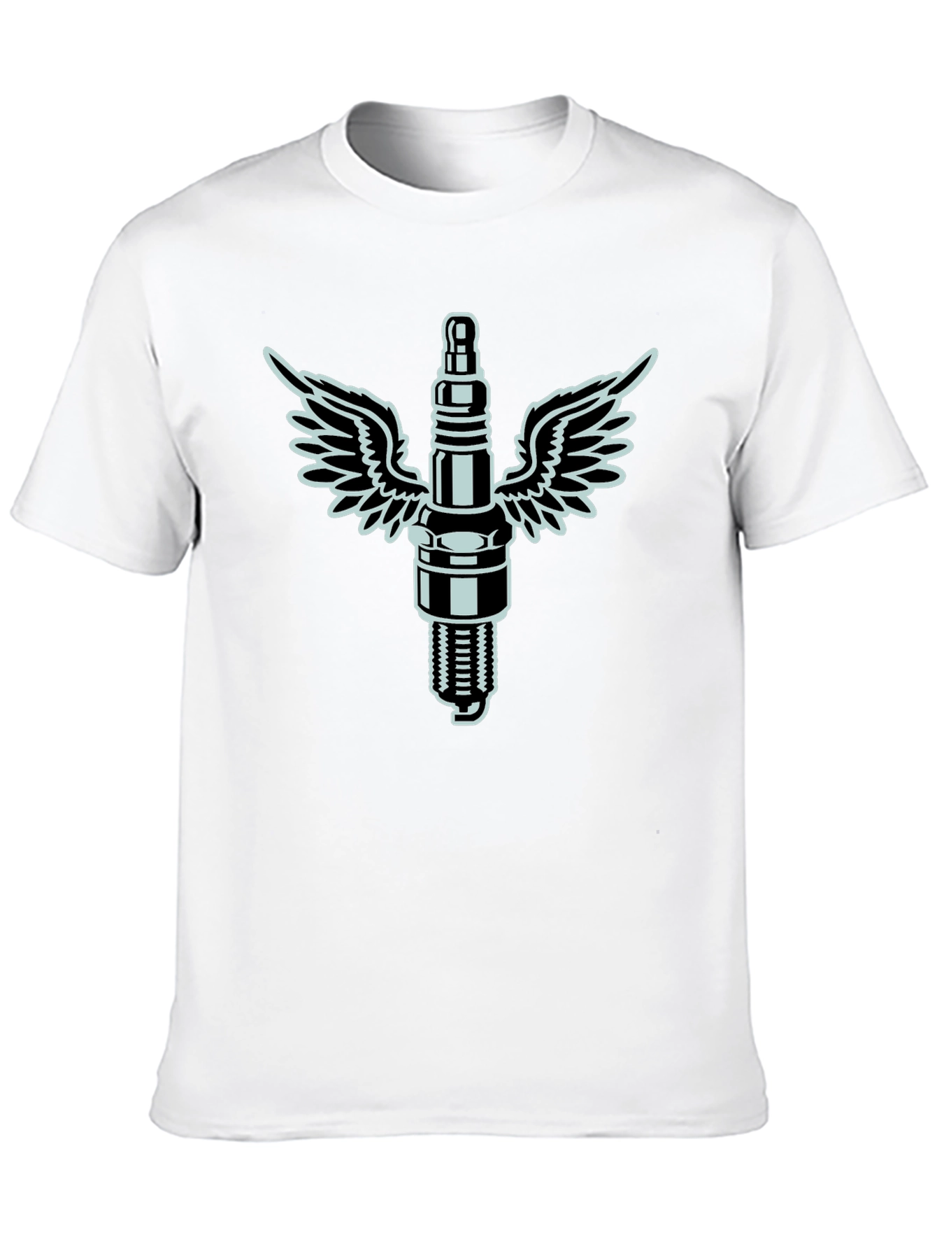 Spark Plug Wings Graphic T-Shirt - Cool Automotive Design