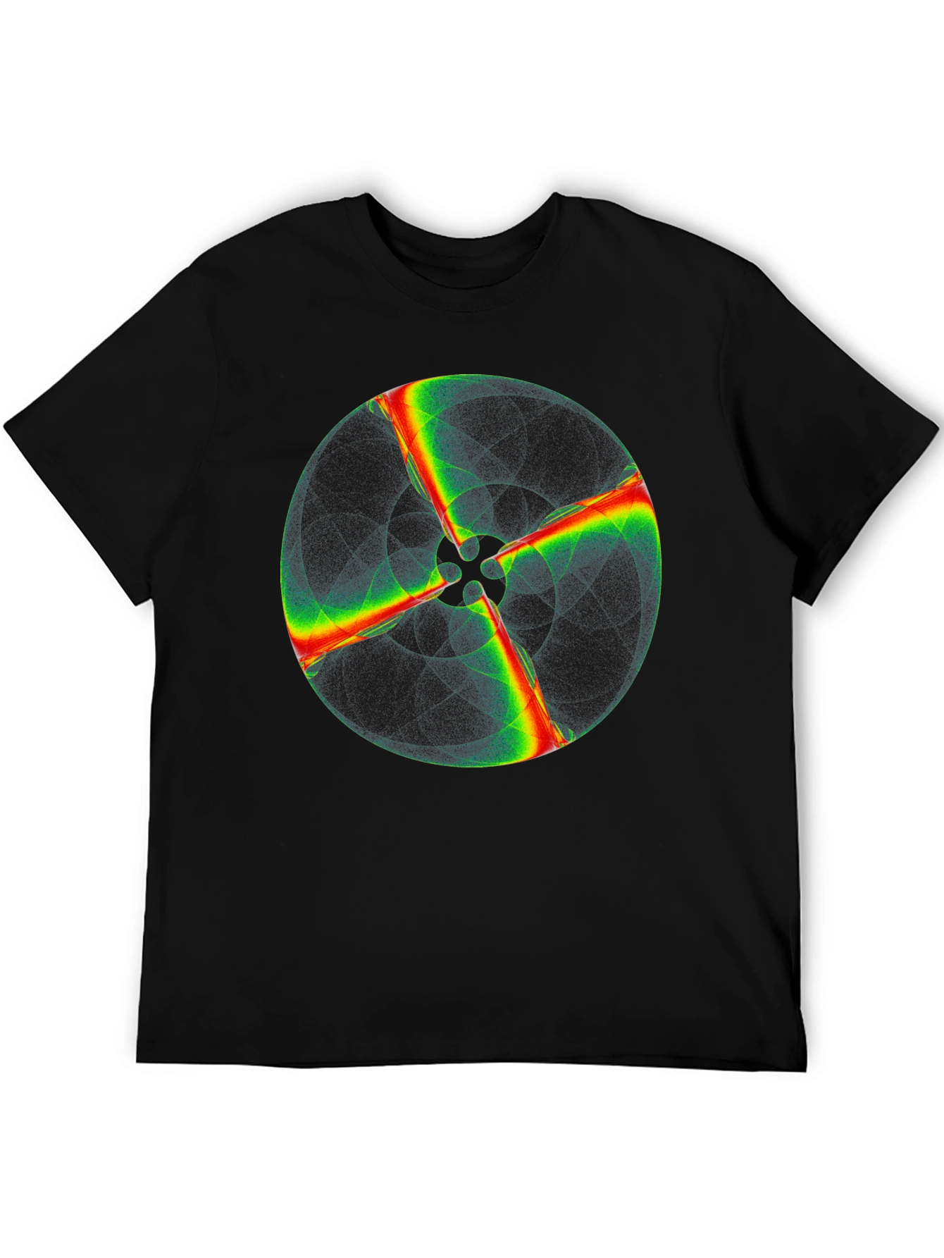 Abstract Circle Graphic Black T-Shirt