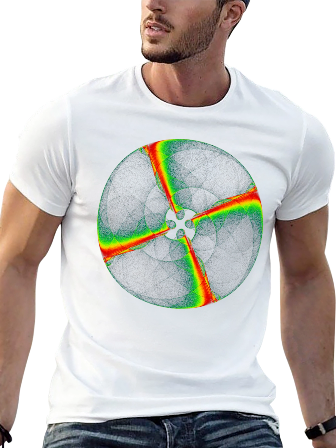 Abstract Circle Graphic Black T-Shirt