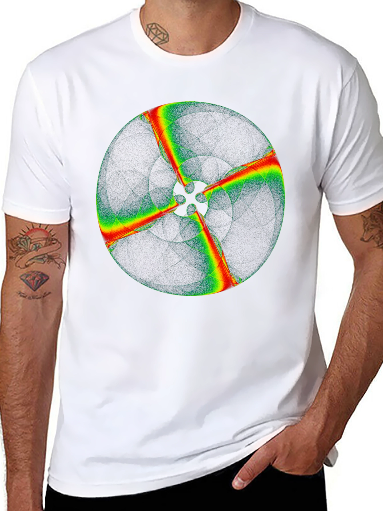 Abstract Circle Graphic Black T-Shirt