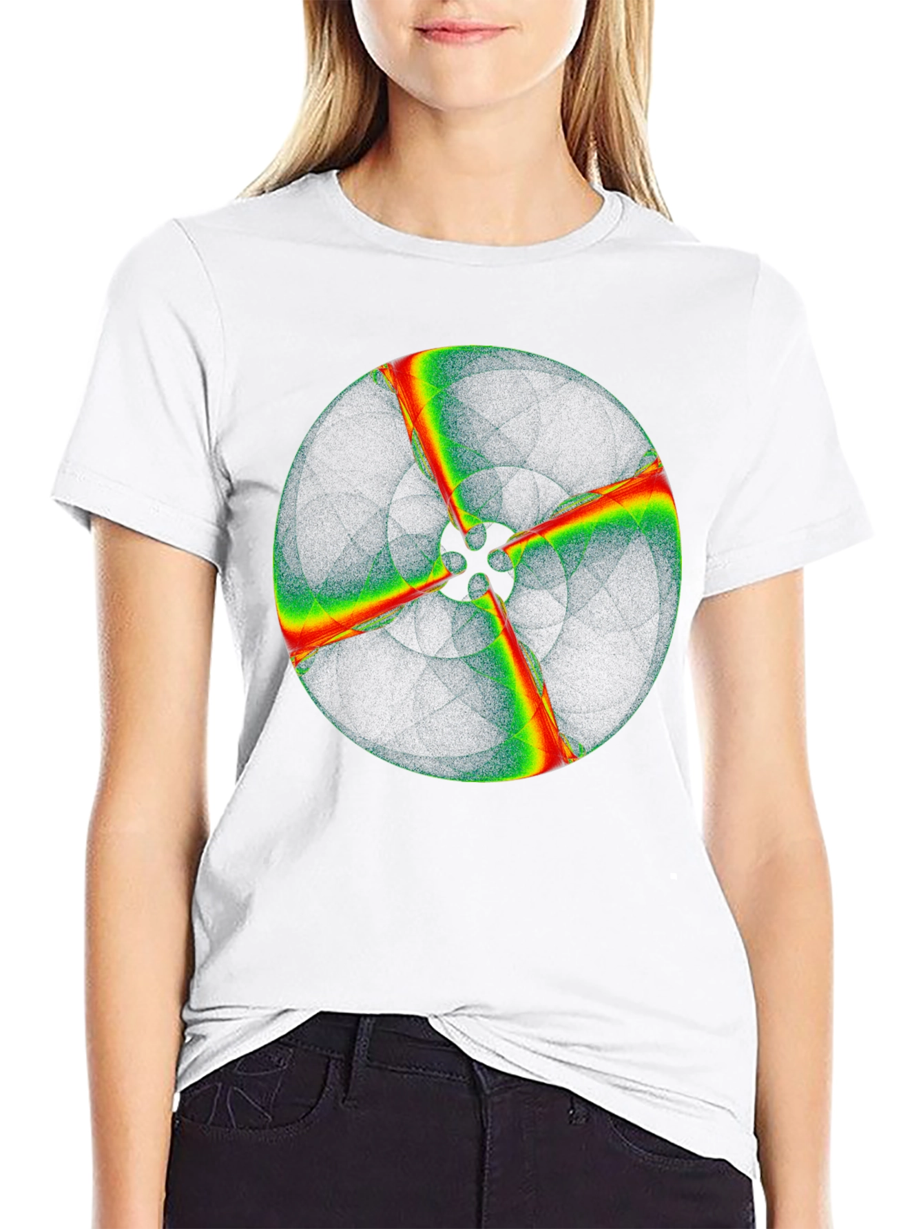 Abstract Circle Graphic Black T-Shirt