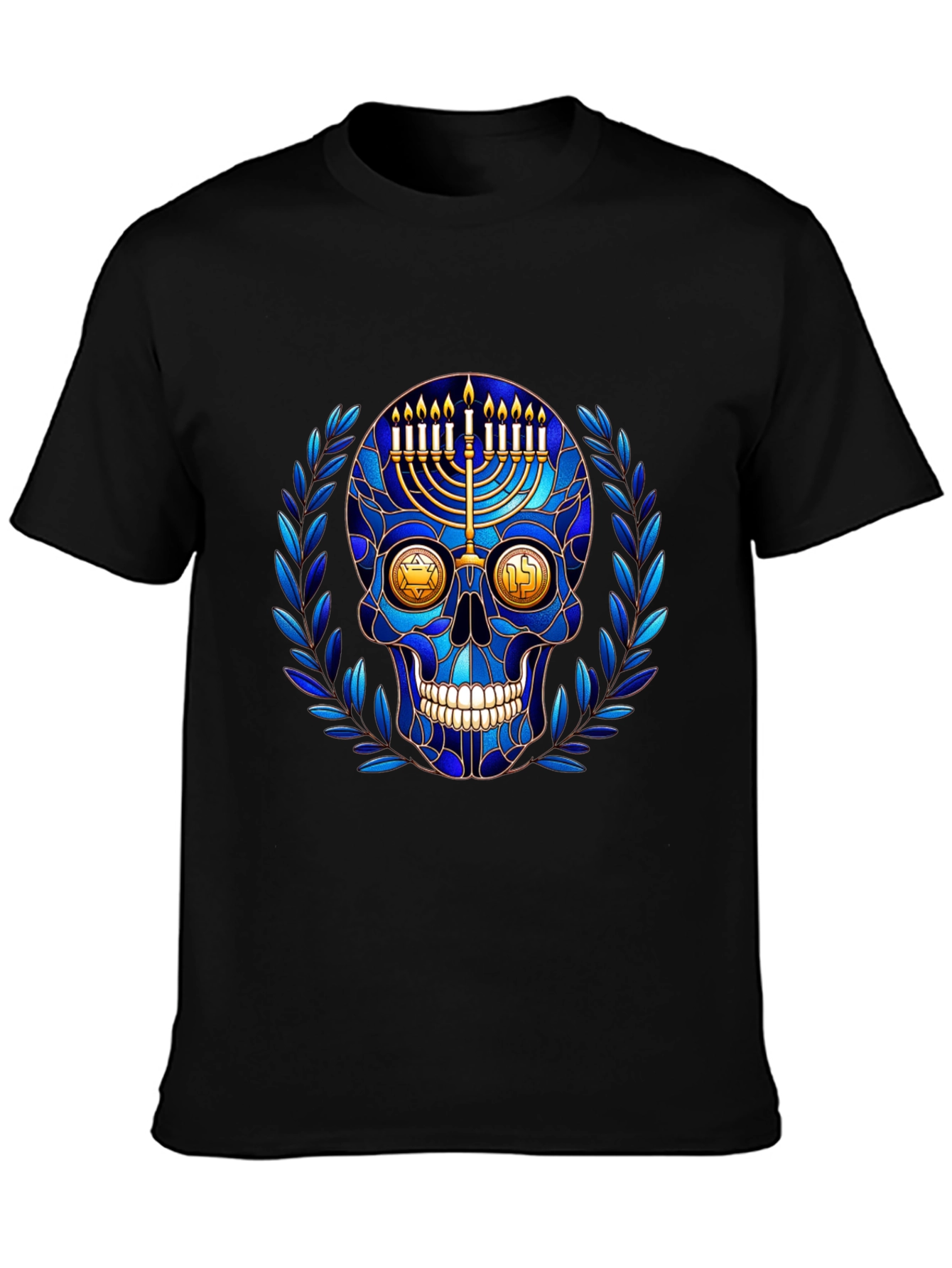 Hanukkah Skull Graphic T-Shirt