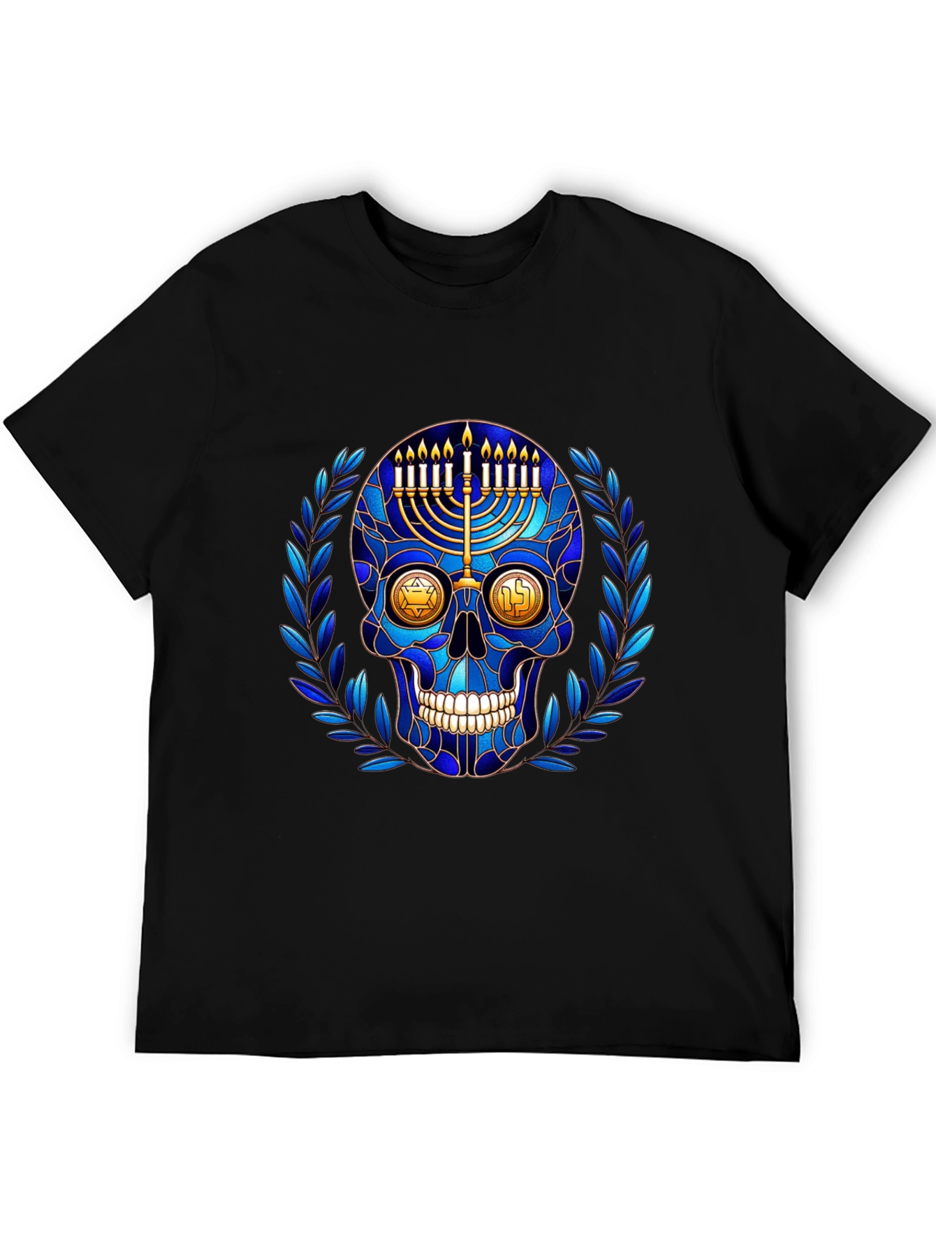 Hanukkah Skull Graphic T-Shirt