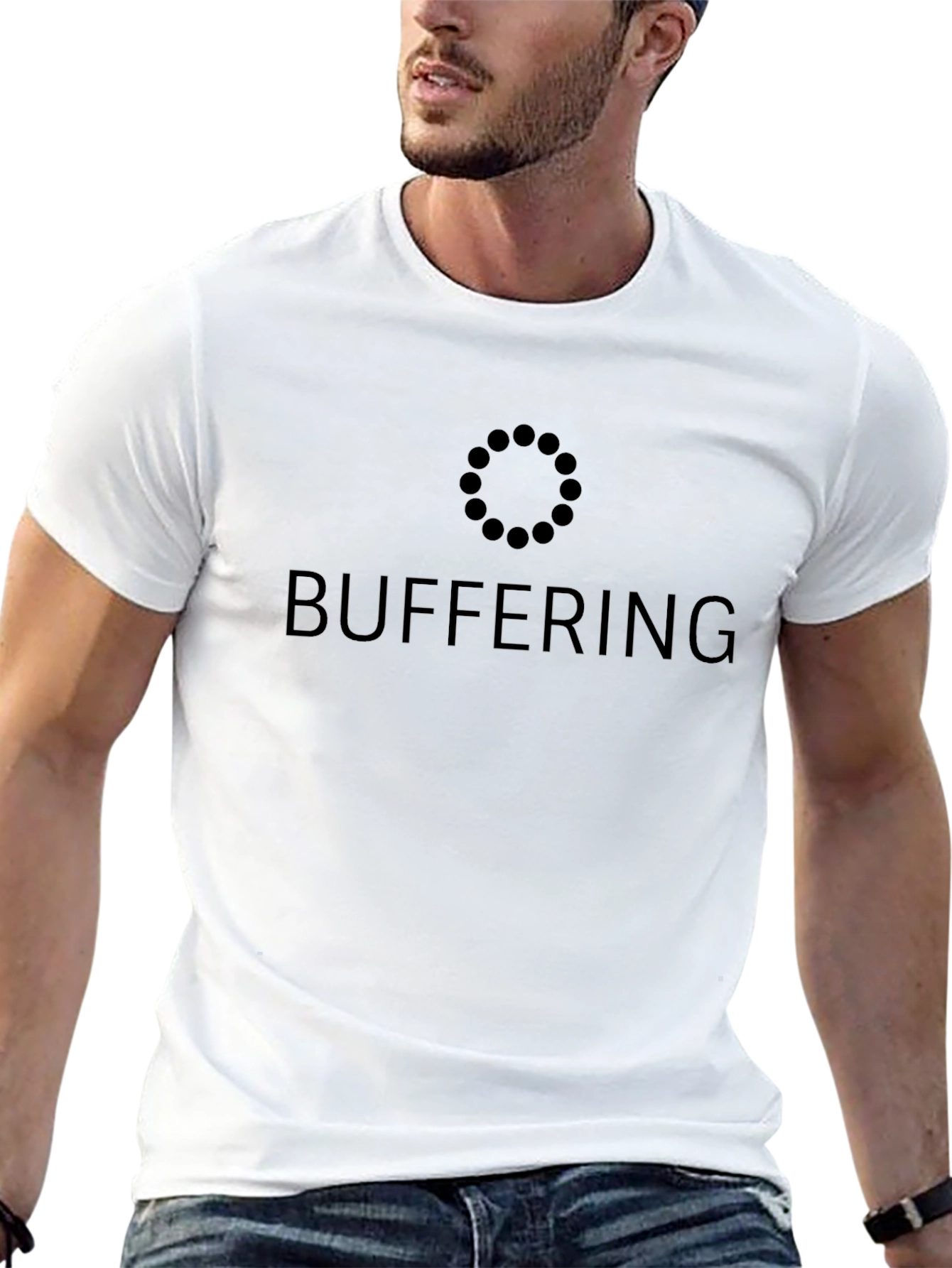 Buffering Graphic Tee - Humorous Computer Loading T-Shirt