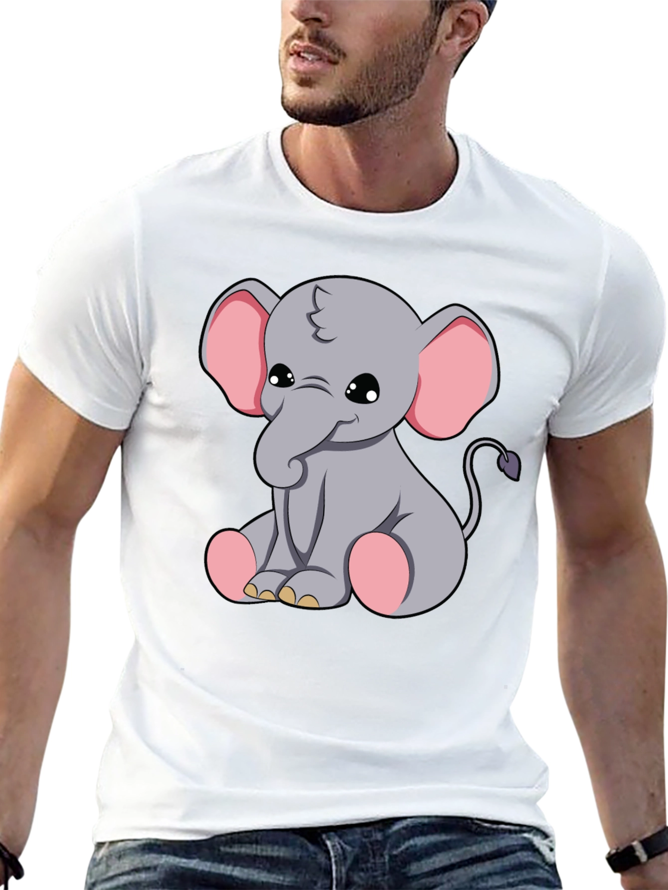 Cute Elephant Graphic Tee - Soft Cotton Blend
