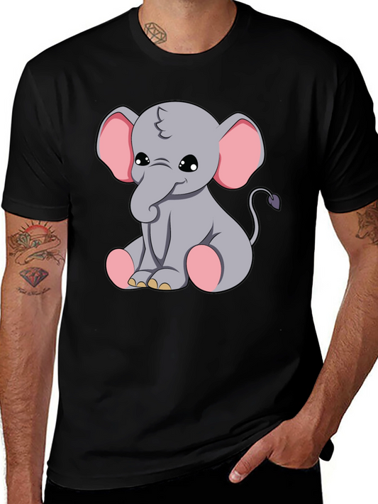 Cute Elephant Graphic Tee - Soft Cotton Blend