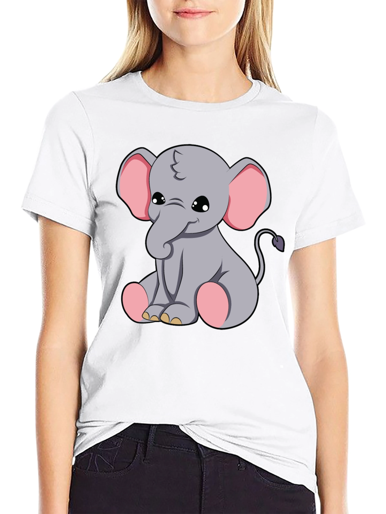 Cute Elephant Graphic Tee - Soft Cotton Blend