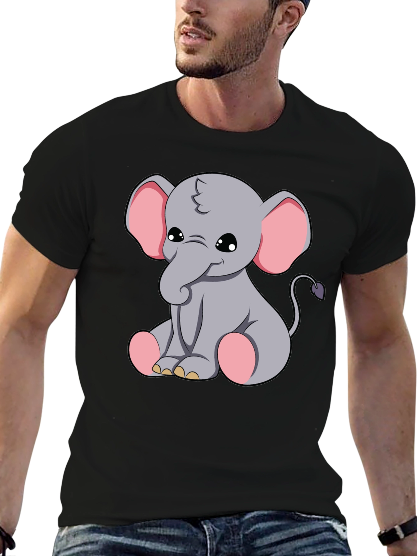 Cute Elephant Graphic Tee - Soft Cotton Blend
