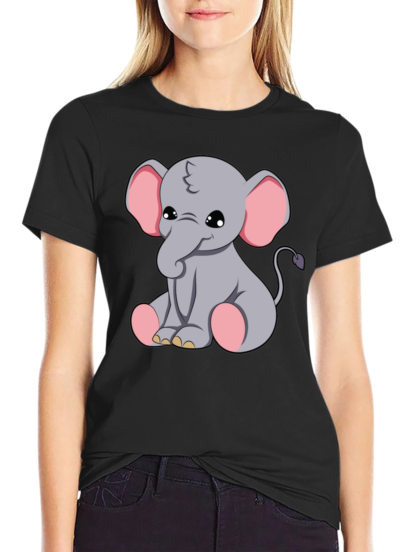 Cute Elephant Graphic Tee - Soft Cotton Blend