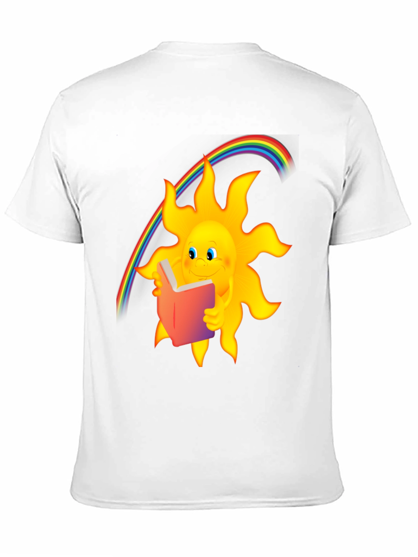 Sun Reading Book Rainbow Graphic T-Shirt