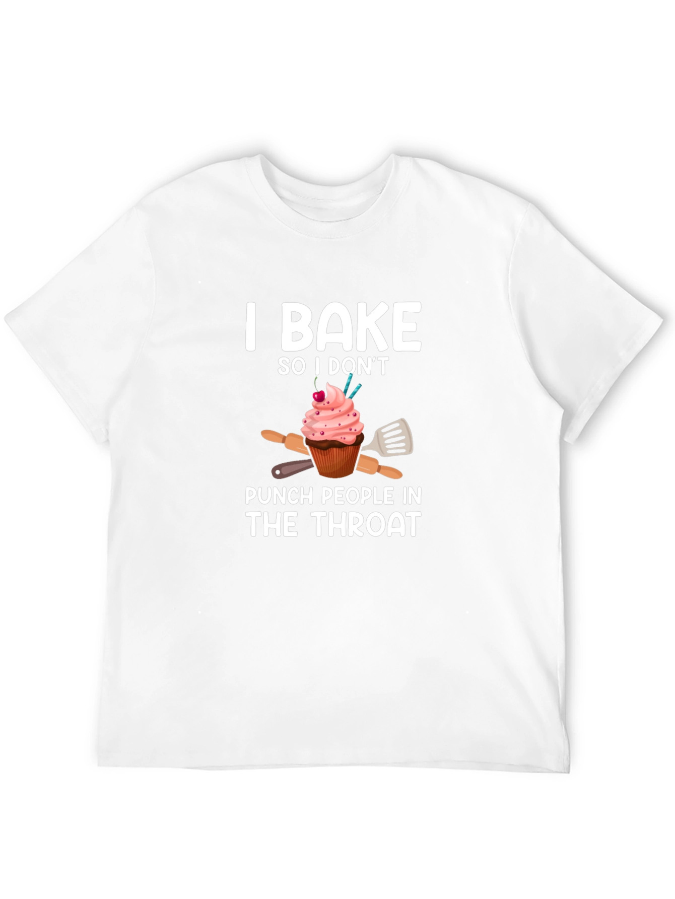 I Bake So I Dont Punch People Black T-Shirt
