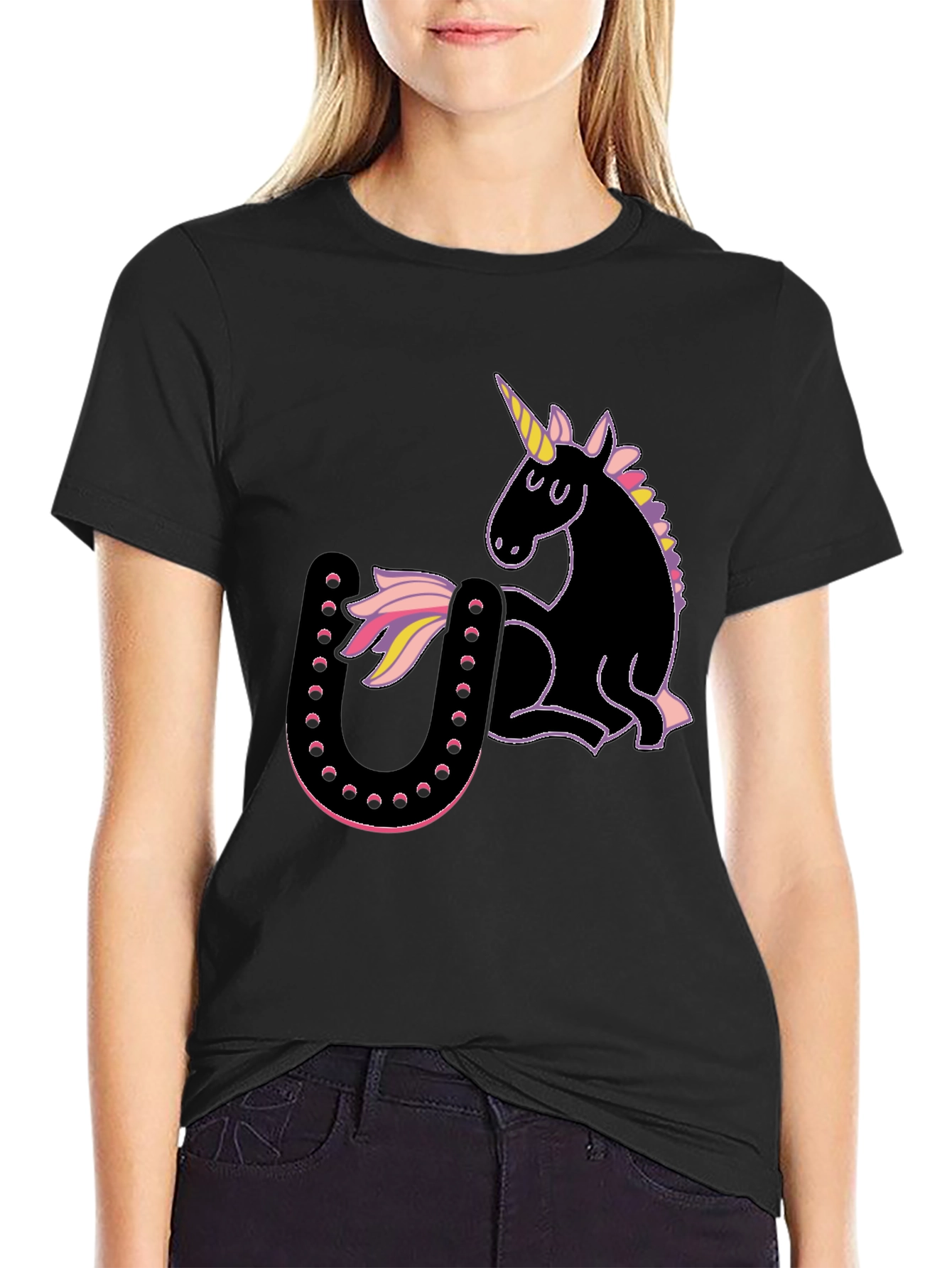 Unicorn & Horseshoe Graphic T-Shirt