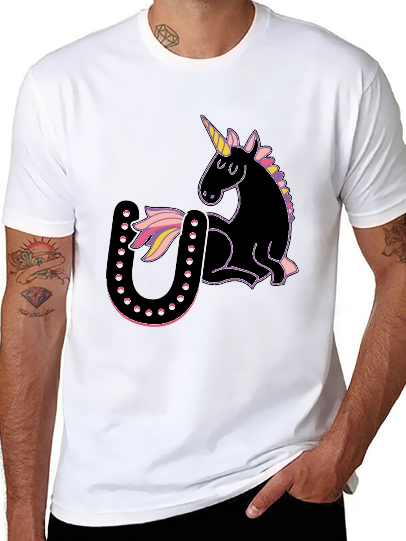 Unicorn & Horseshoe Graphic T-Shirt