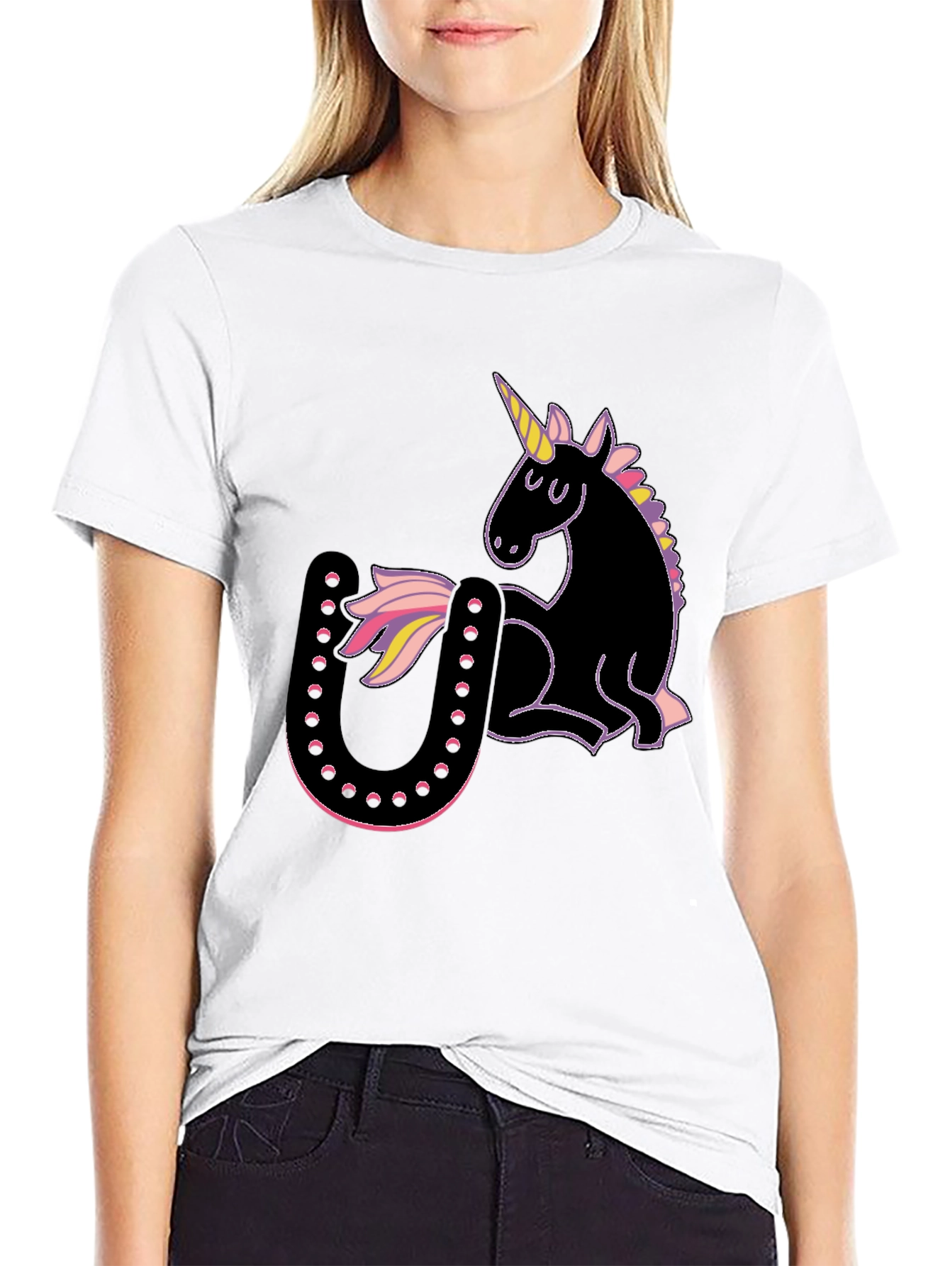 Unicorn & Horseshoe Graphic T-Shirt
