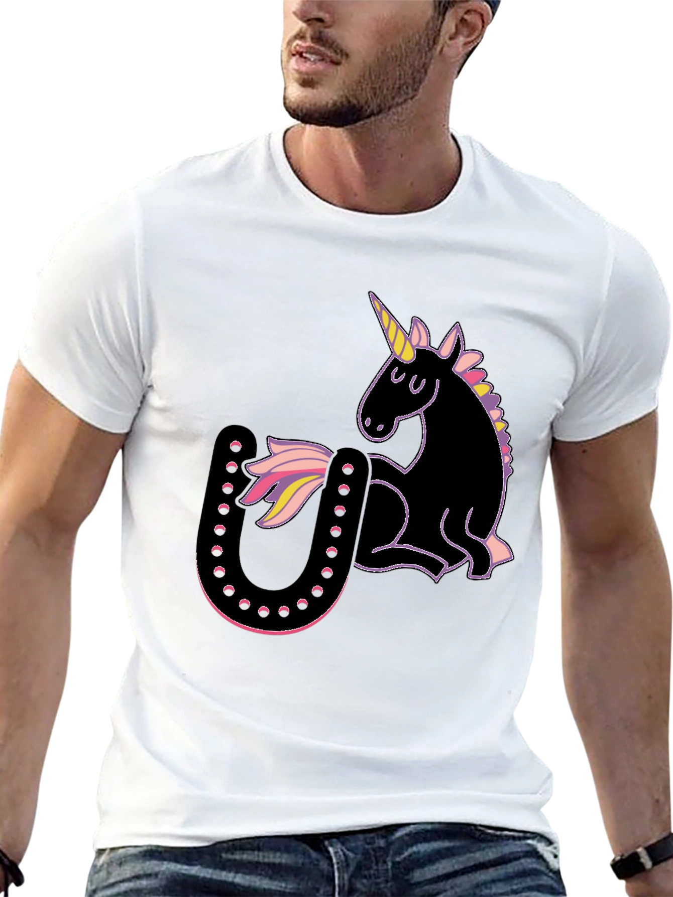 Unicorn & Horseshoe Graphic T-Shirt