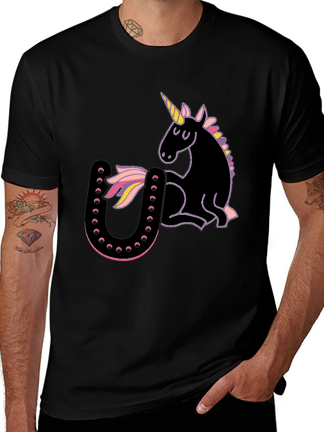 Unicorn & Horseshoe Graphic T-Shirt