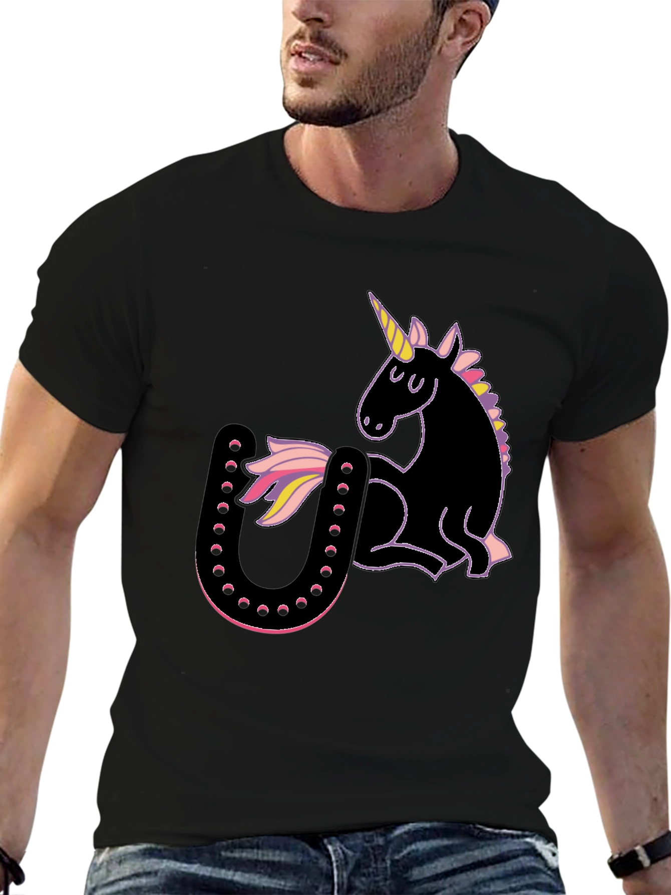 Unicorn & Horseshoe Graphic T-Shirt