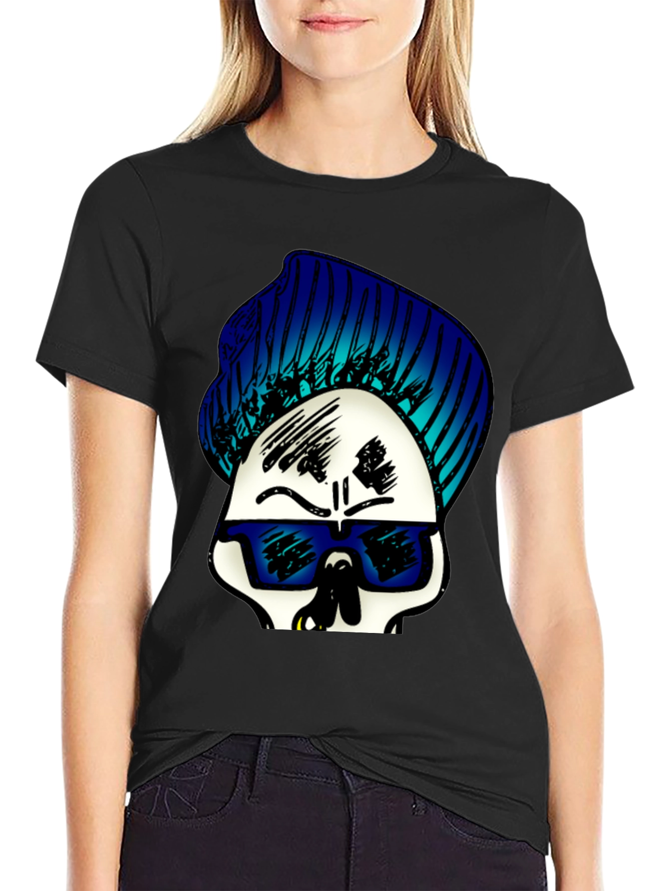 Skull with Beanie Graphic Tee