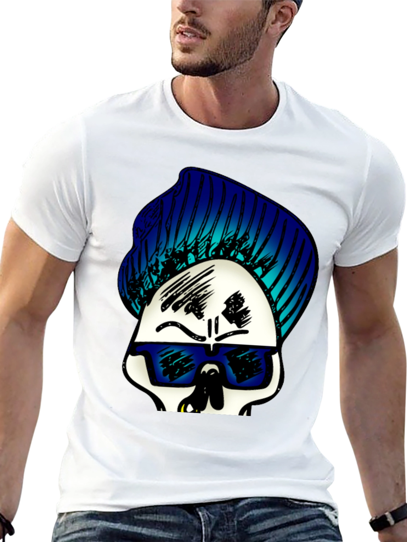 Skull with Beanie Graphic Tee