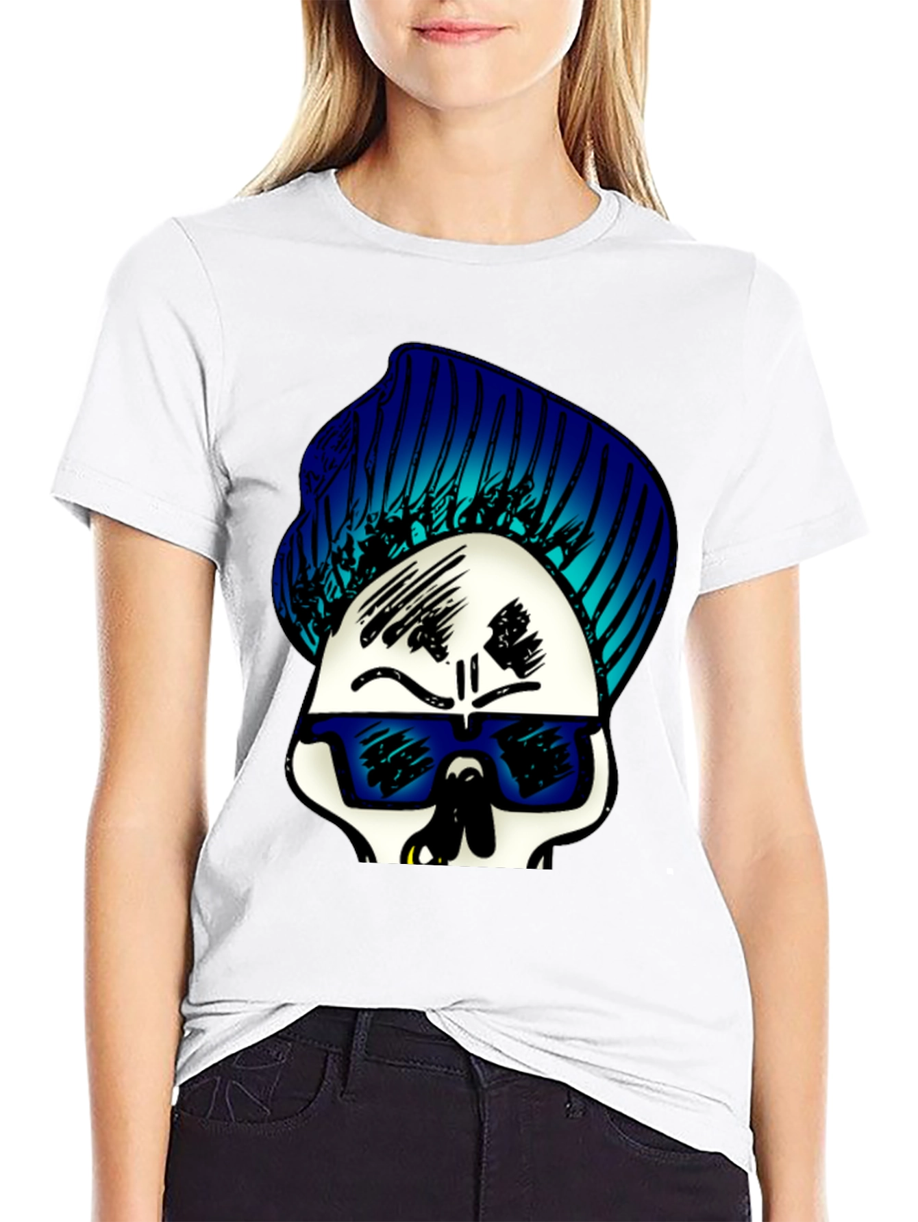 Skull with Beanie Graphic Tee