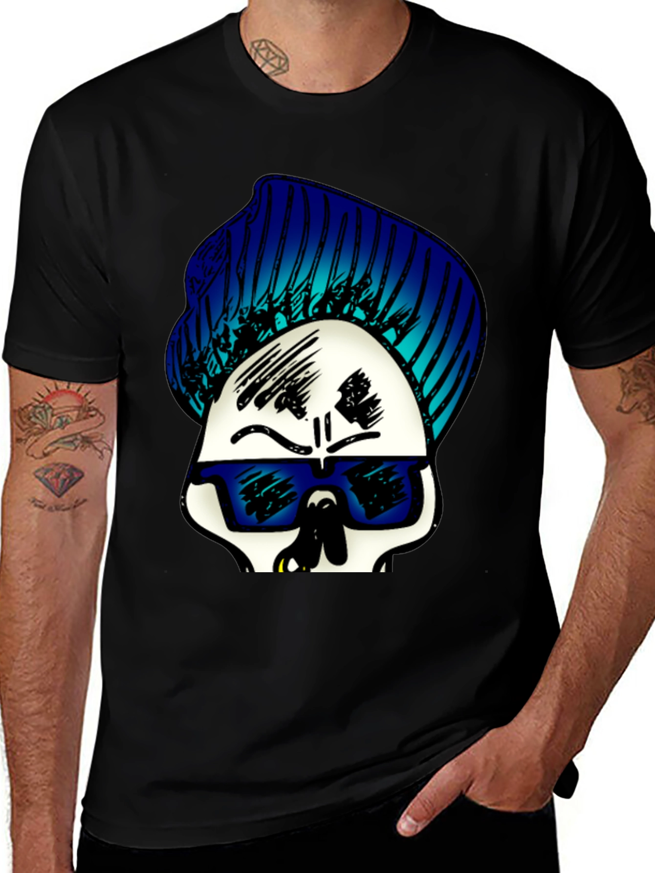 Skull with Beanie Graphic Tee
