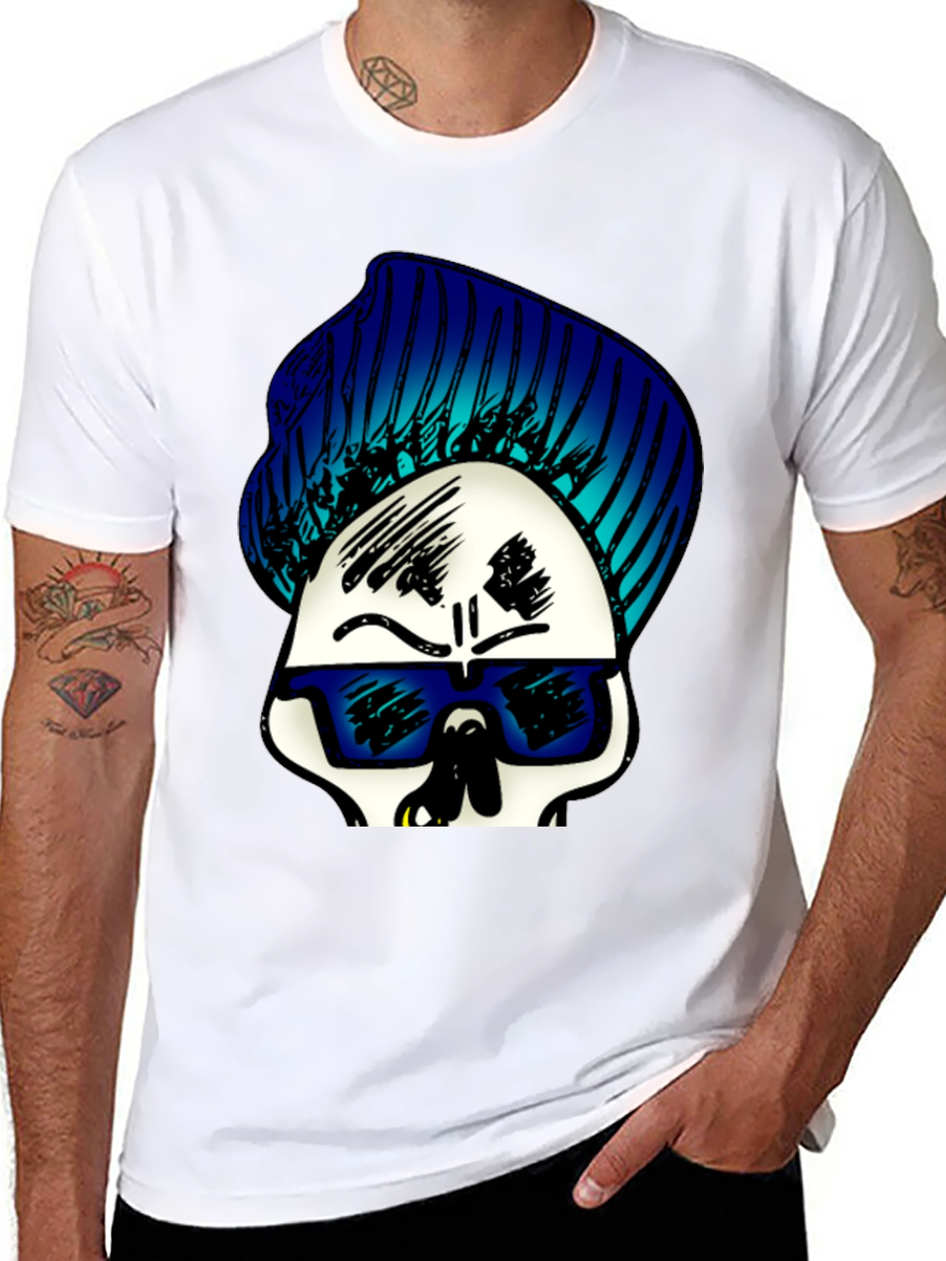 Skull with Beanie Graphic Tee