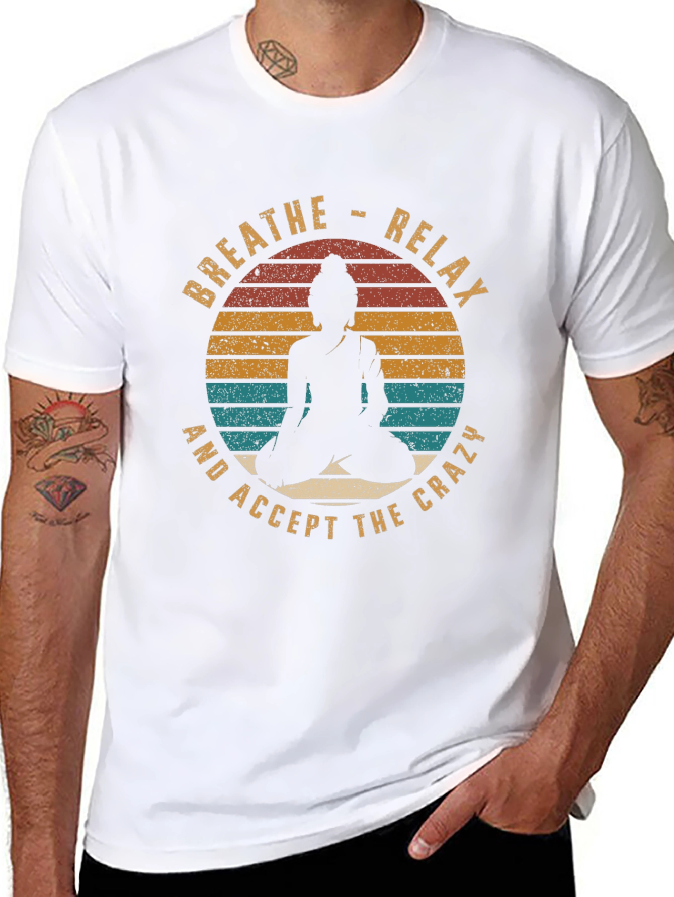 Breathe Relax Buddha Graphic Tee - Casual Comfort