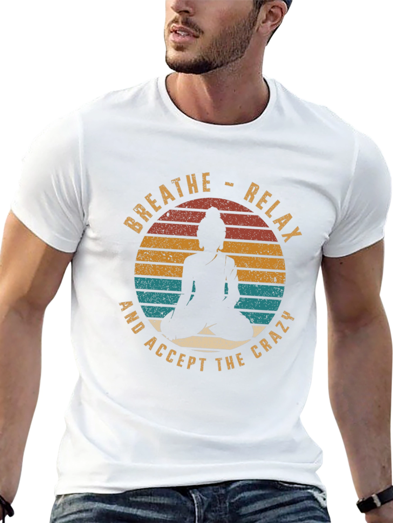 Breathe Relax Buddha Graphic Tee - Casual Comfort