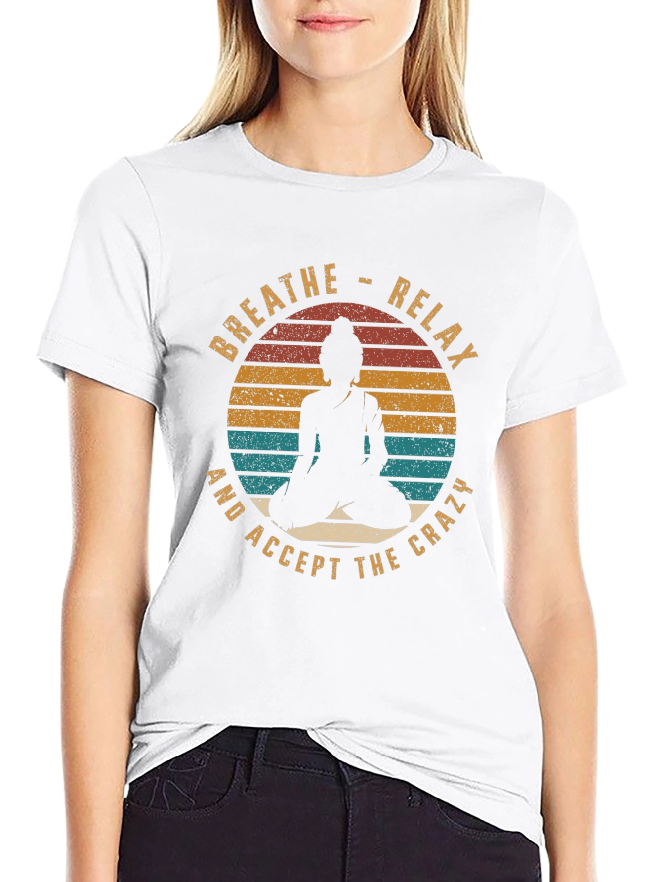 Breathe Relax Buddha Graphic Tee - Casual Comfort