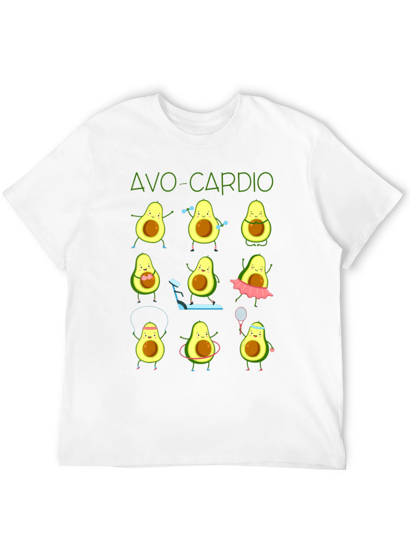 Avo-Cardio Black T-Shirt: Avocado Fitness Design