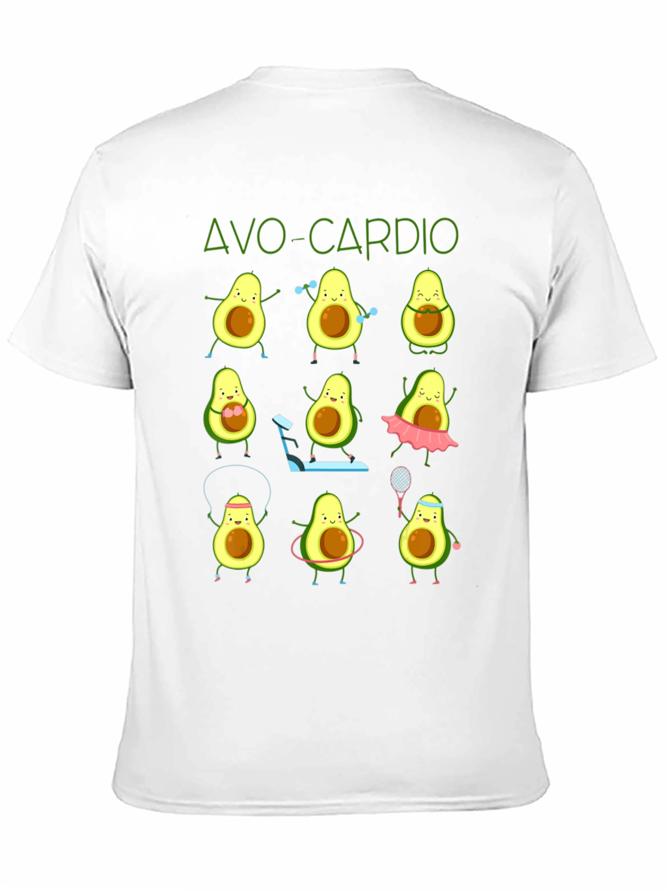 Avo-Cardio Black T-Shirt: Avocado Fitness Design