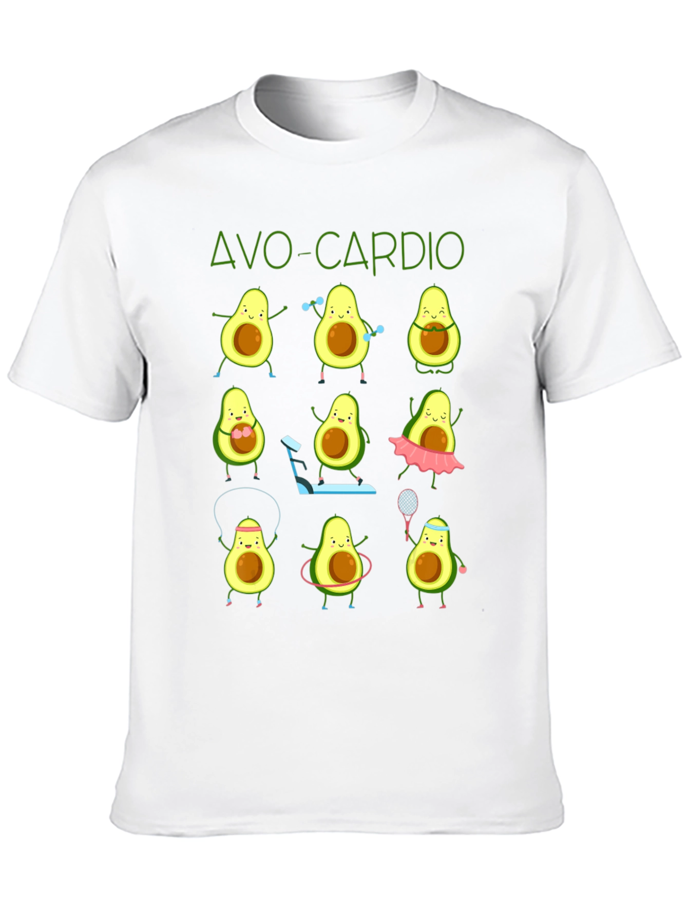 Avo-Cardio Black T-Shirt: Avocado Fitness Design