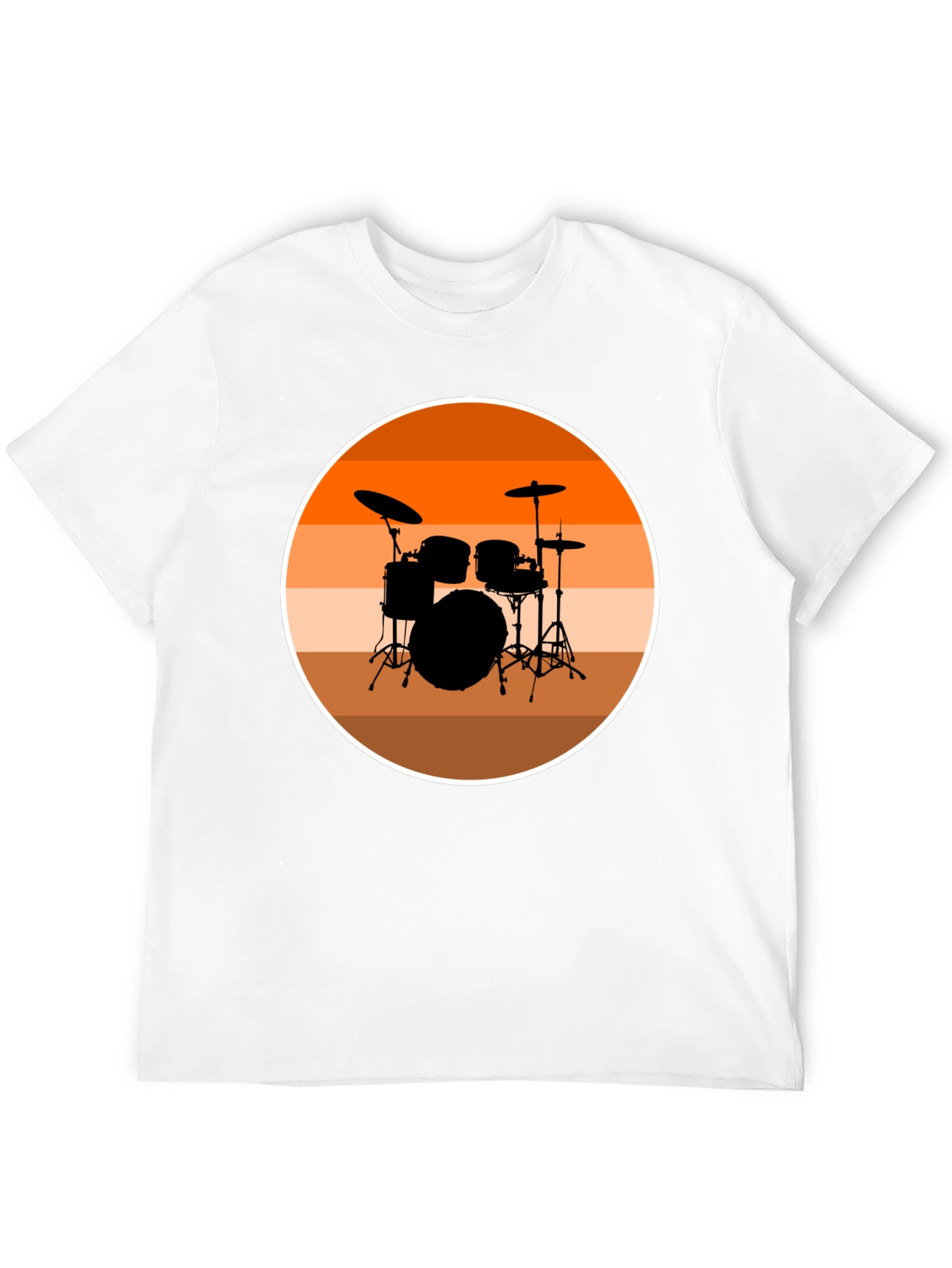 Drum Set Silhouette T-Shirt - Retro Music Tee