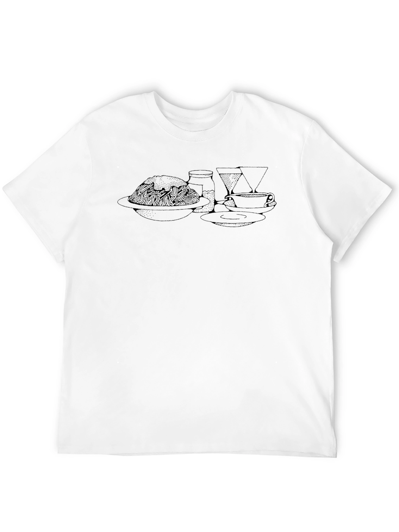 Black Graphic Tee - Spaghetti & Coffee