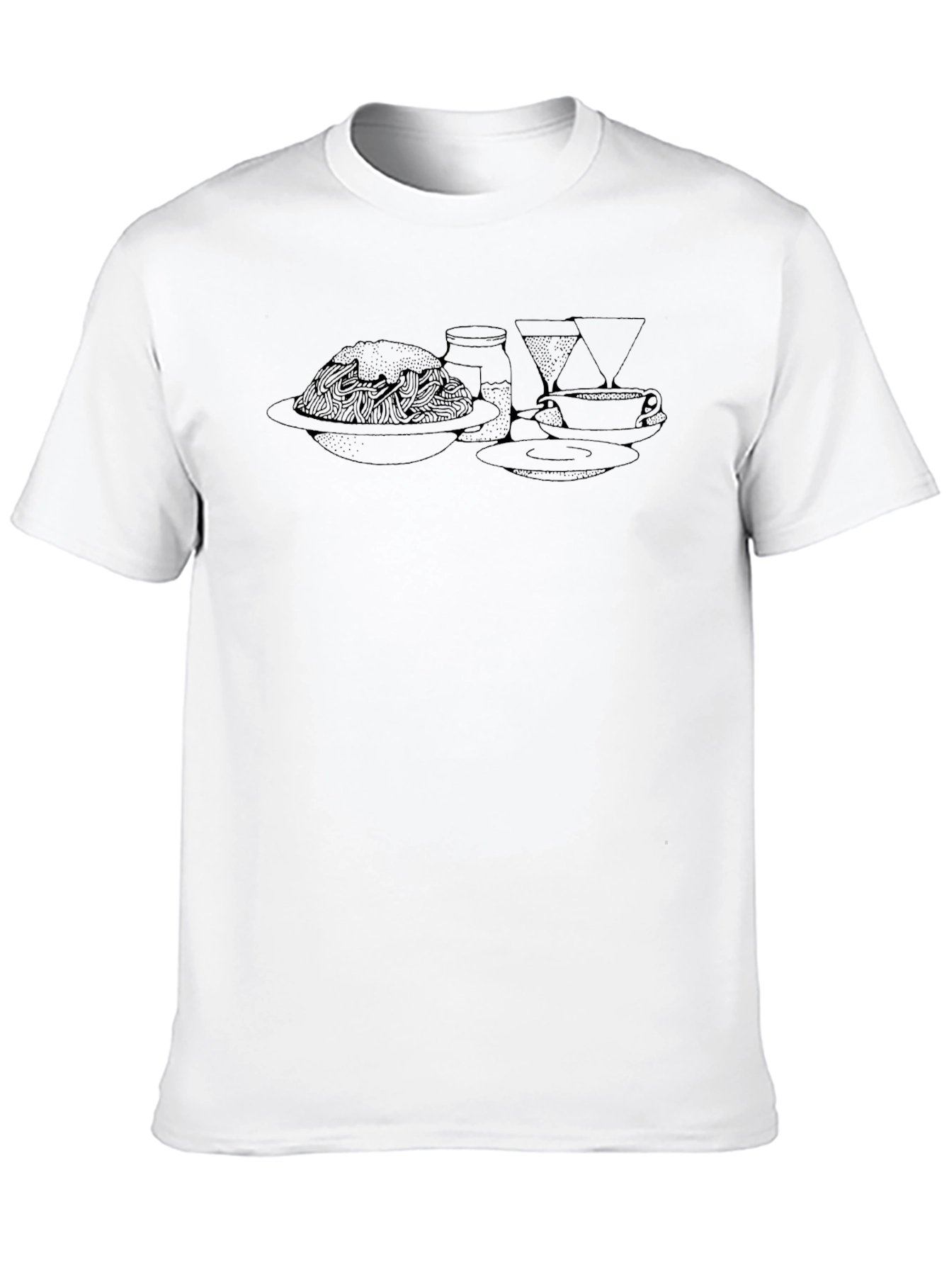 Black Graphic Tee - Spaghetti & Coffee