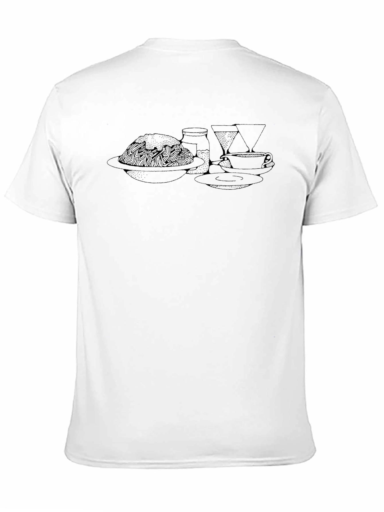 Black Graphic Tee - Spaghetti & Coffee