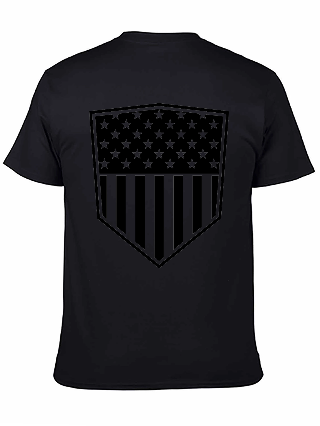 Blacked Out American Flag Shield T-Shirt