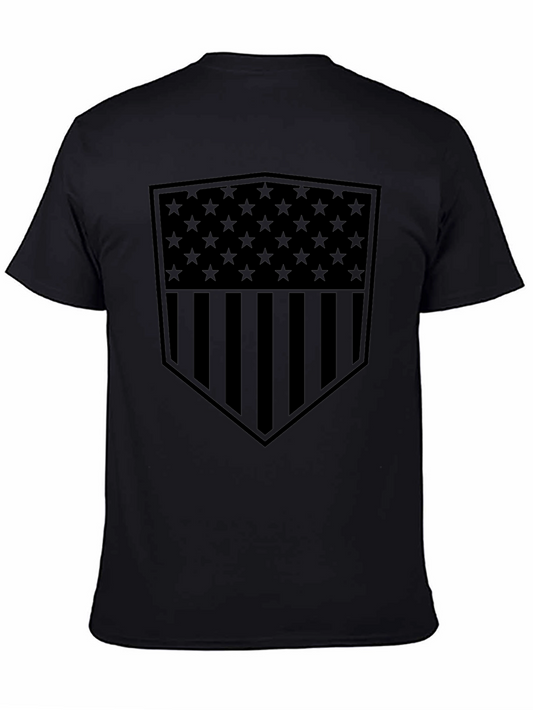 Blacked Out American Flag Shield T-Shirt