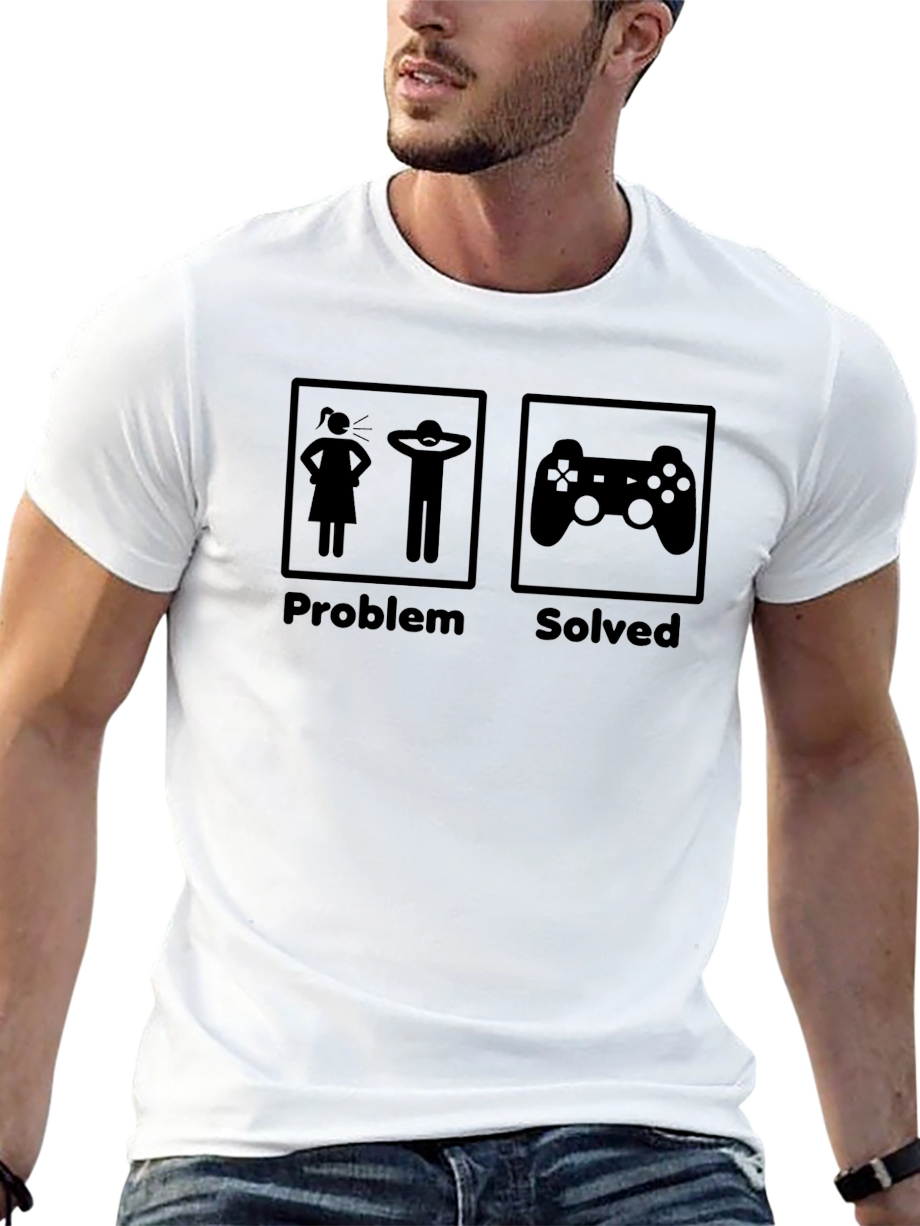 Gamer Problem Solved T-Shirt - Funny Graphic Tee