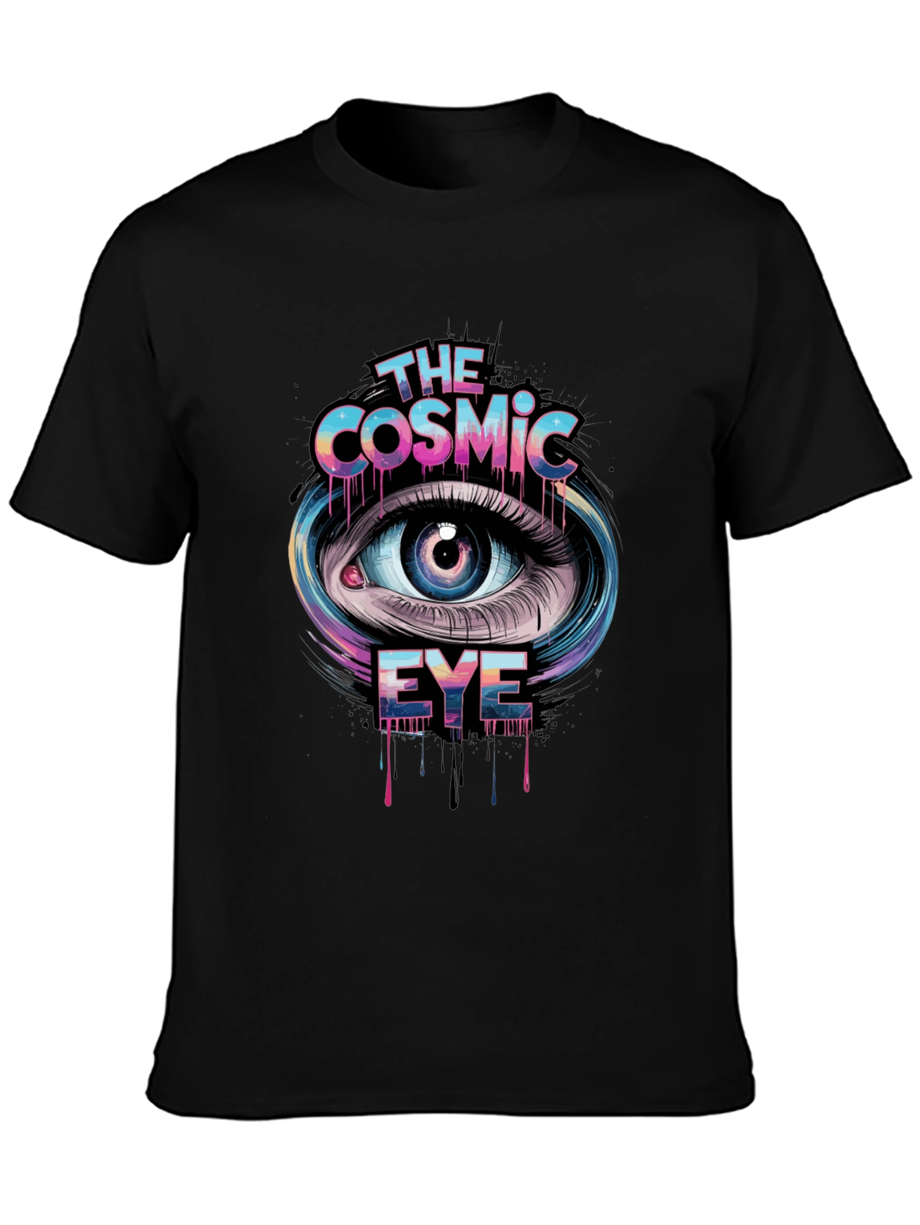 Cosmic Eye Graphic Print T-Shirt - Trendy Casual Tee